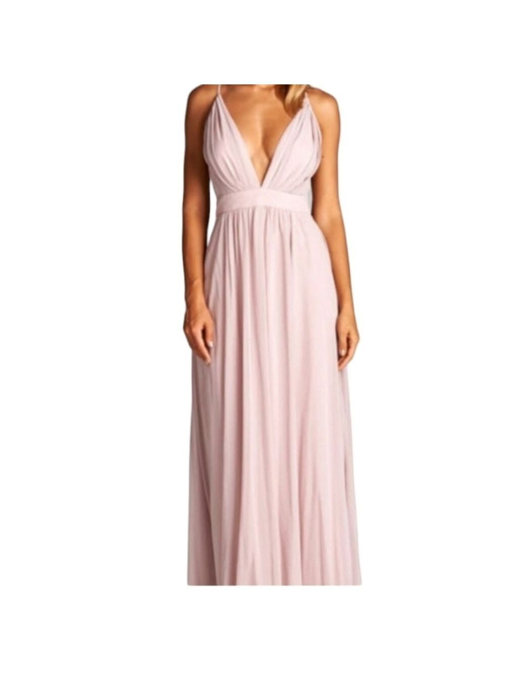 Rubber Ducky Tulle Deep V Maxi Dress Size Small